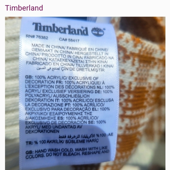 ๐๐ NWT Timberland Scarf in Caramel-Tan Plaid On White - Picture 7 of 7